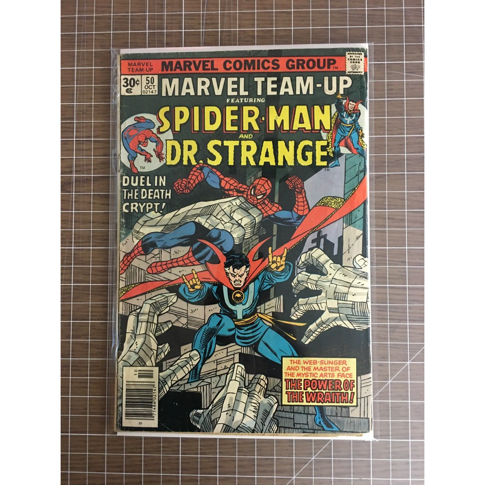 Marvel Team-Up #50 Newsstand Spider-Man & Dr Strange Marvel Comic (1976) 3-4